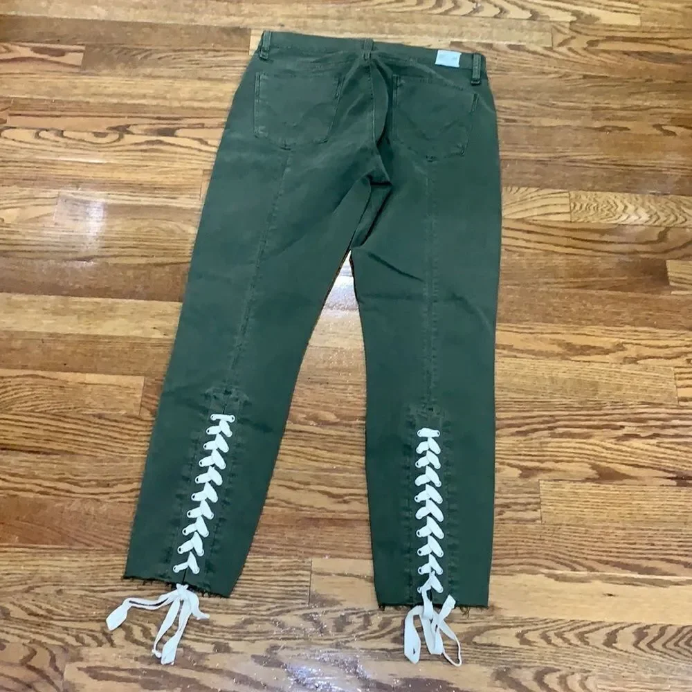 Hudson Nico Mid-Rise Crop Lace-up Skinny Pants